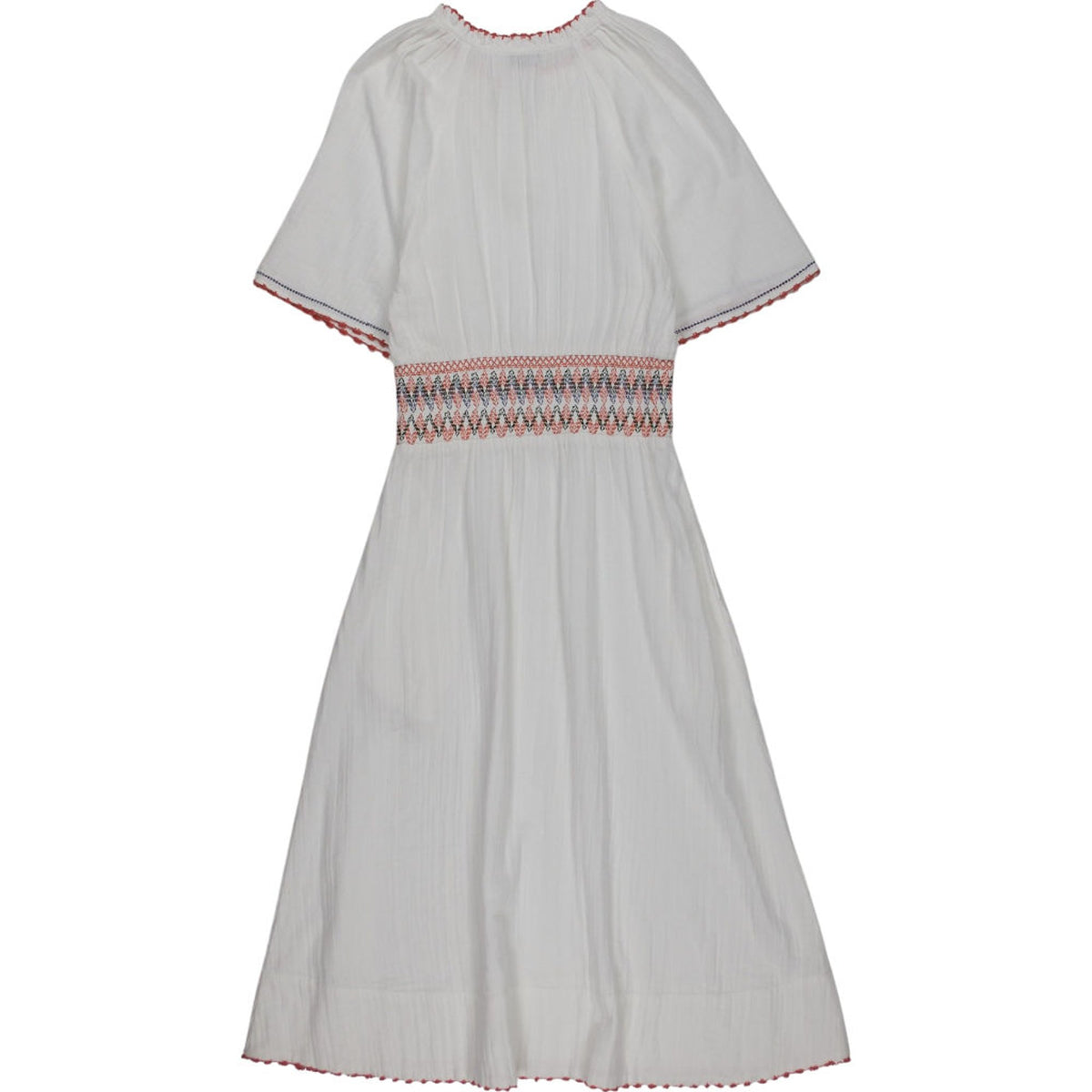 Kirei White Embroidered Midi Dress