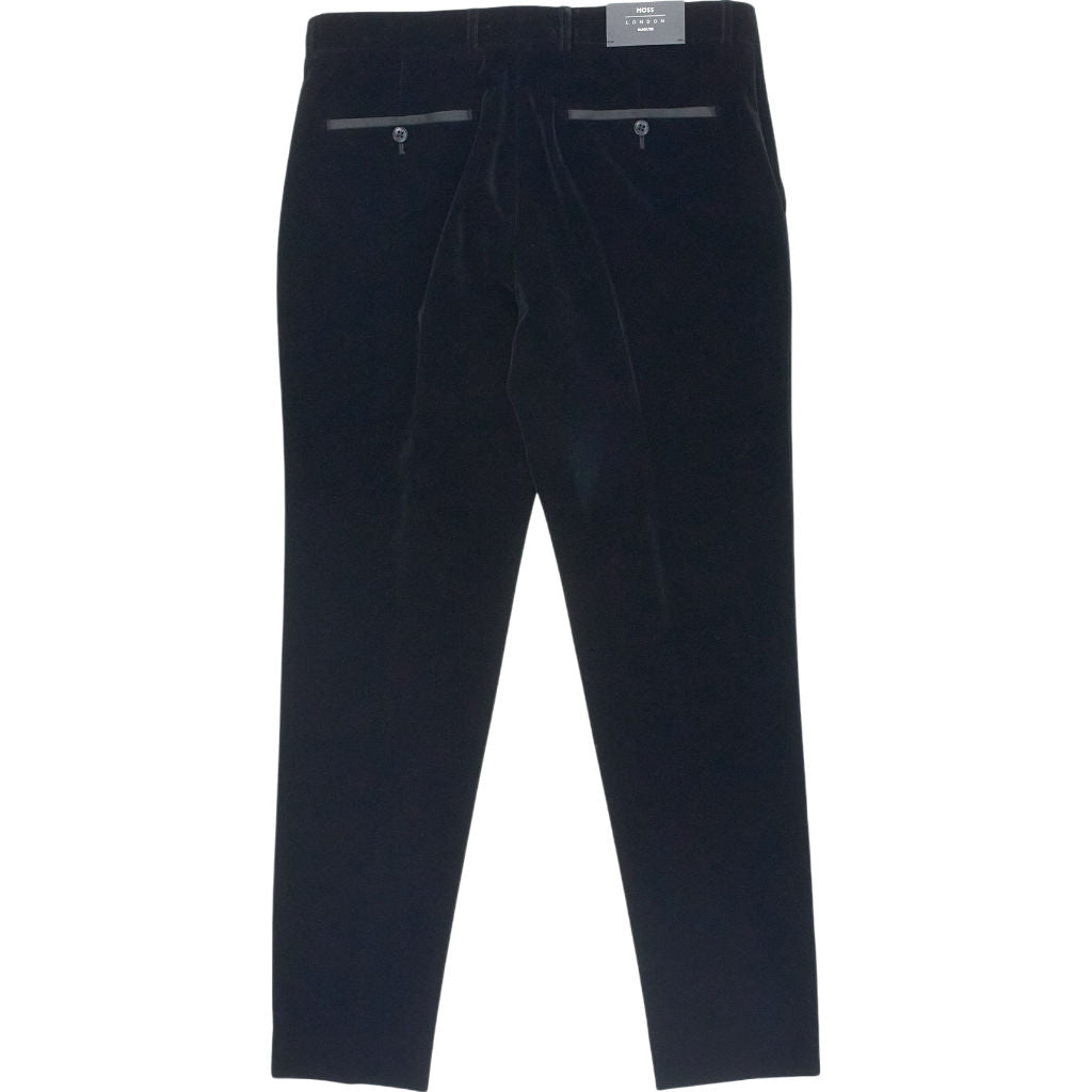 Moss Black Velvet Trousers