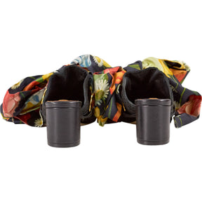 Mother of Pearl Black Floral Bow Heels