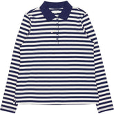 Lands' End Navy White Stripe Polo Shirt
