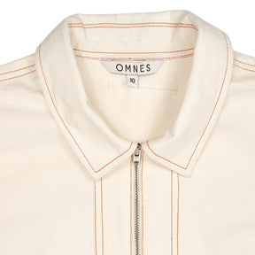 OMNES Cream Cotton Zip Dress