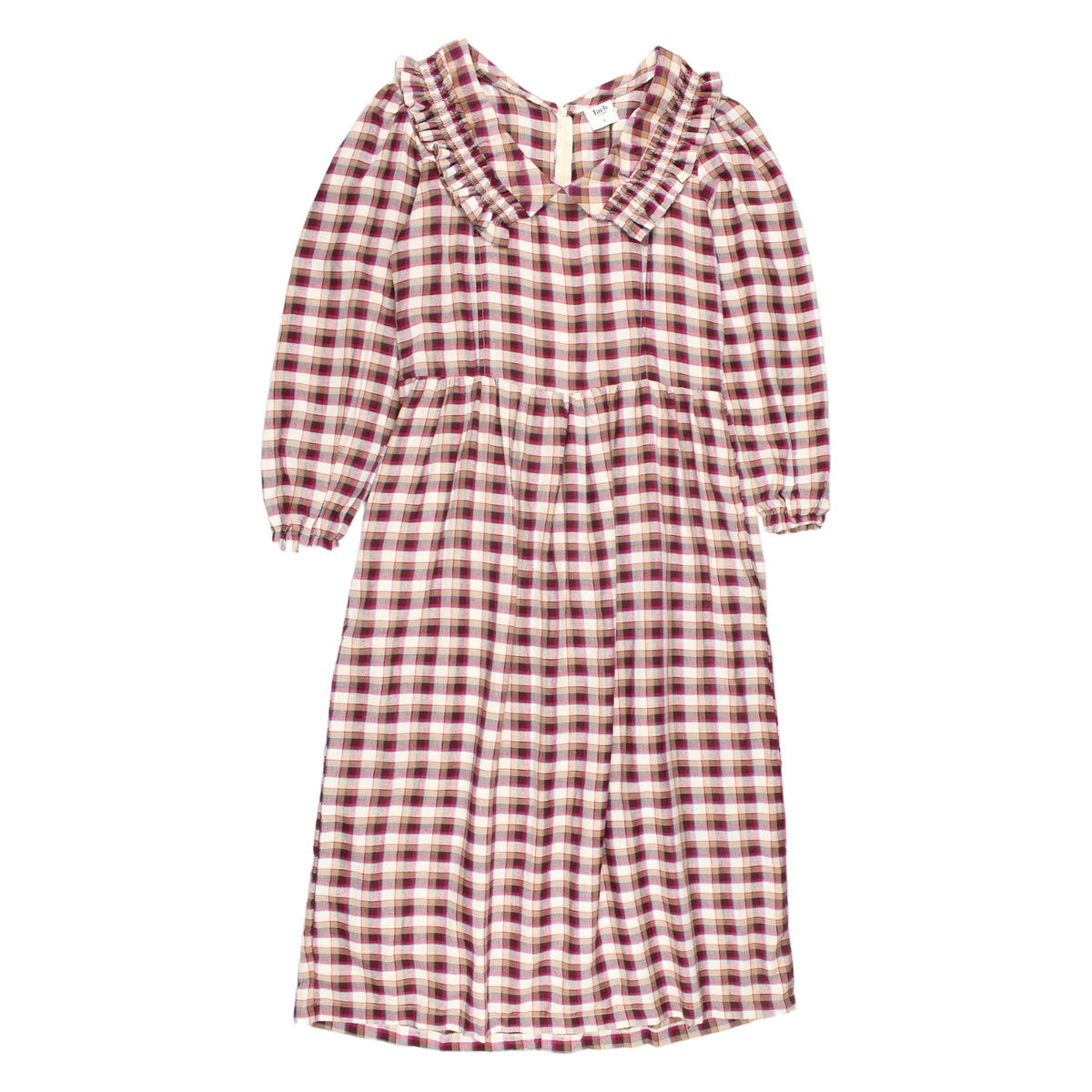 Tach Clothing Cream/Pink Plaid Maxi Dress