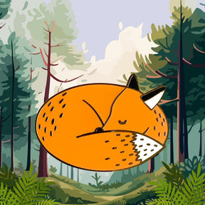 Sleeping Fox Enamel Pin
