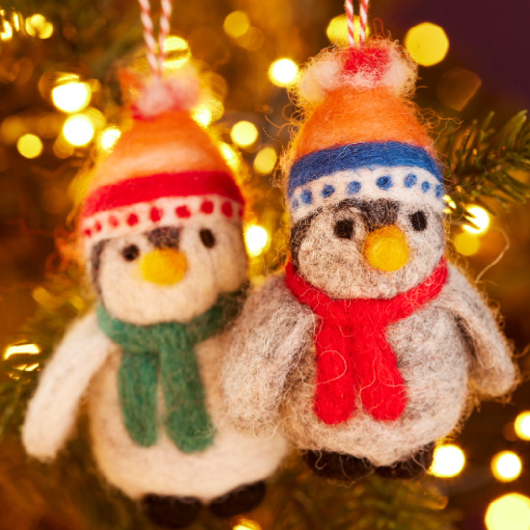 Felt Penguin In Beanie Hat - 2 designs
