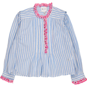 Bonté Blue White Striped Neon Etienne Shirt