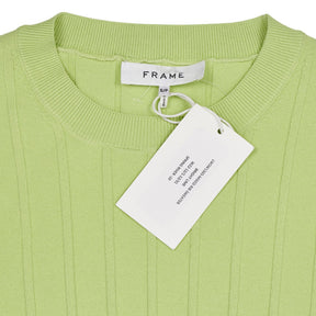 Frame Bright Lime Ribbed Sweater