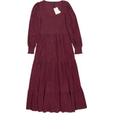Nobody's Child Burgundy Ruby Midi Corduroy Dress