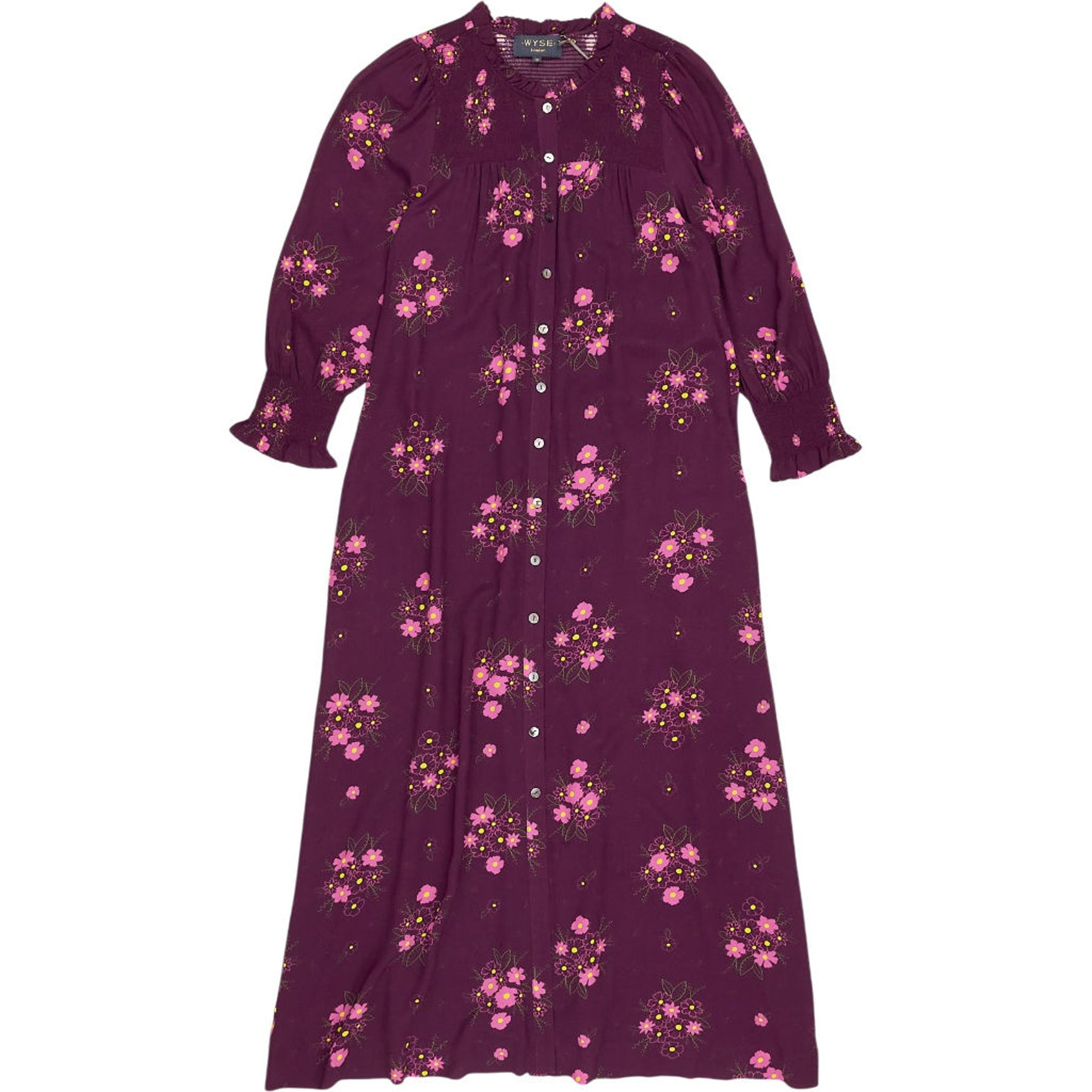 Wyse Merlot Floral Ettie Shirt Dress