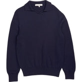 Orlebar Brown Navy Merino Wool Polo Sweater