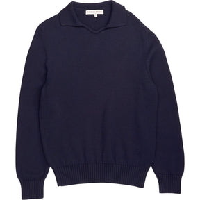 Orlebar Brown Navy Merino Wool Polo Sweater