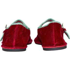 Pull & Bear Red Velvet Flats