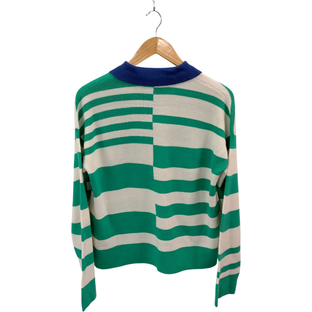 Next Green Striped Long Sleeve Rugby Top