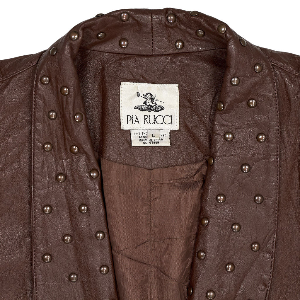 Vintage Pia Rucci Brown Leather Studded Jacket