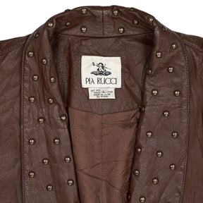 Vintage Pia Rucci Brown Leather Studded Jacket