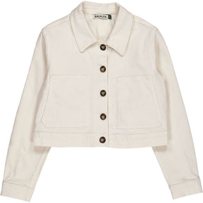 Baukjen Soft White Kristi Cropped Denim Jacket
