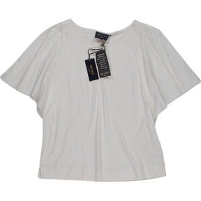 WYSE Ivory Jeanne Woven Sleeve Top