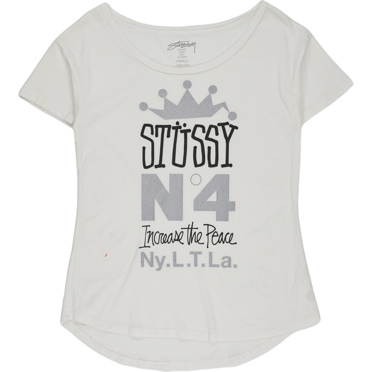 Stussy White Graphic T-Shirt Small