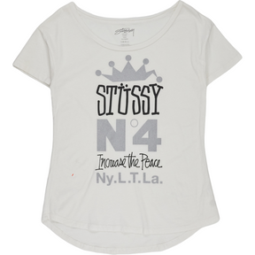 Stussy White Graphic T-Shirt Small