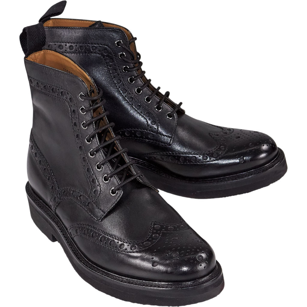 Grenson Black Calf Brogue Boots