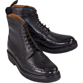 Grenson Black Calf Brogue Boots