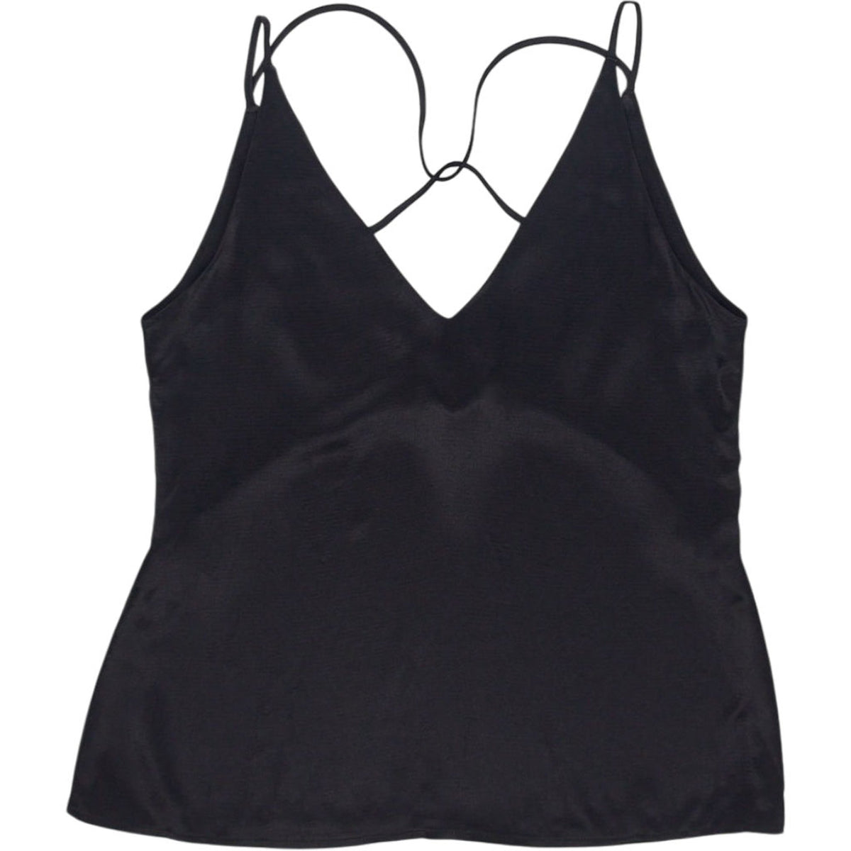 Vivere Black Strappy Cami Top