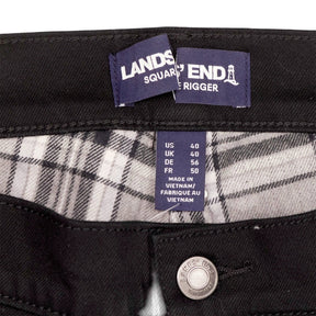 Lands' End Black Cotton Square Rigger Jeans