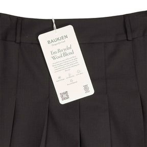 Baukjen Black Wool Blend Pleated Midi Skirt