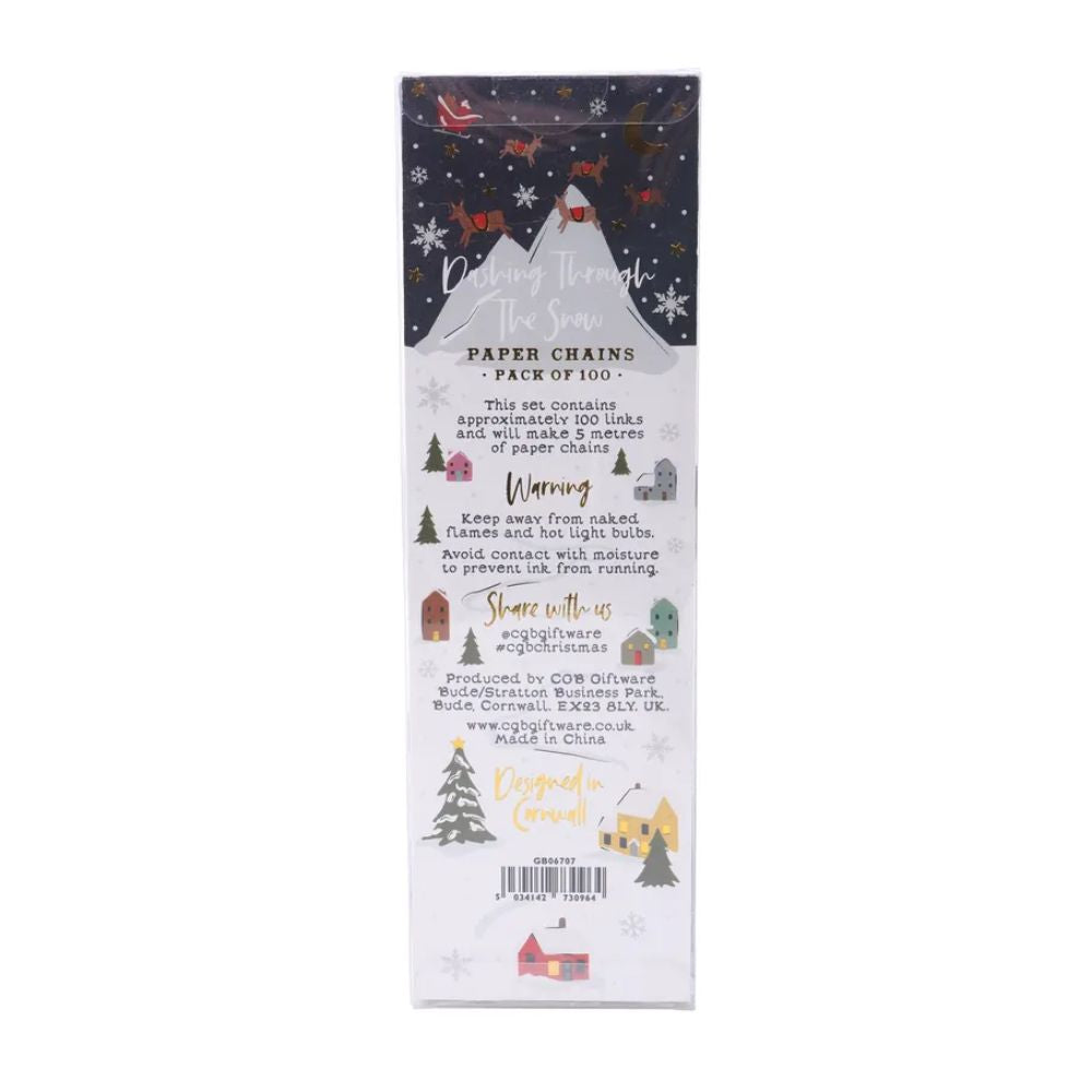 Dashing Through The Snow Pack of 100 Paper Chains