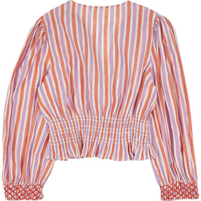 Pink City Prints Striped Multicolour Blouse