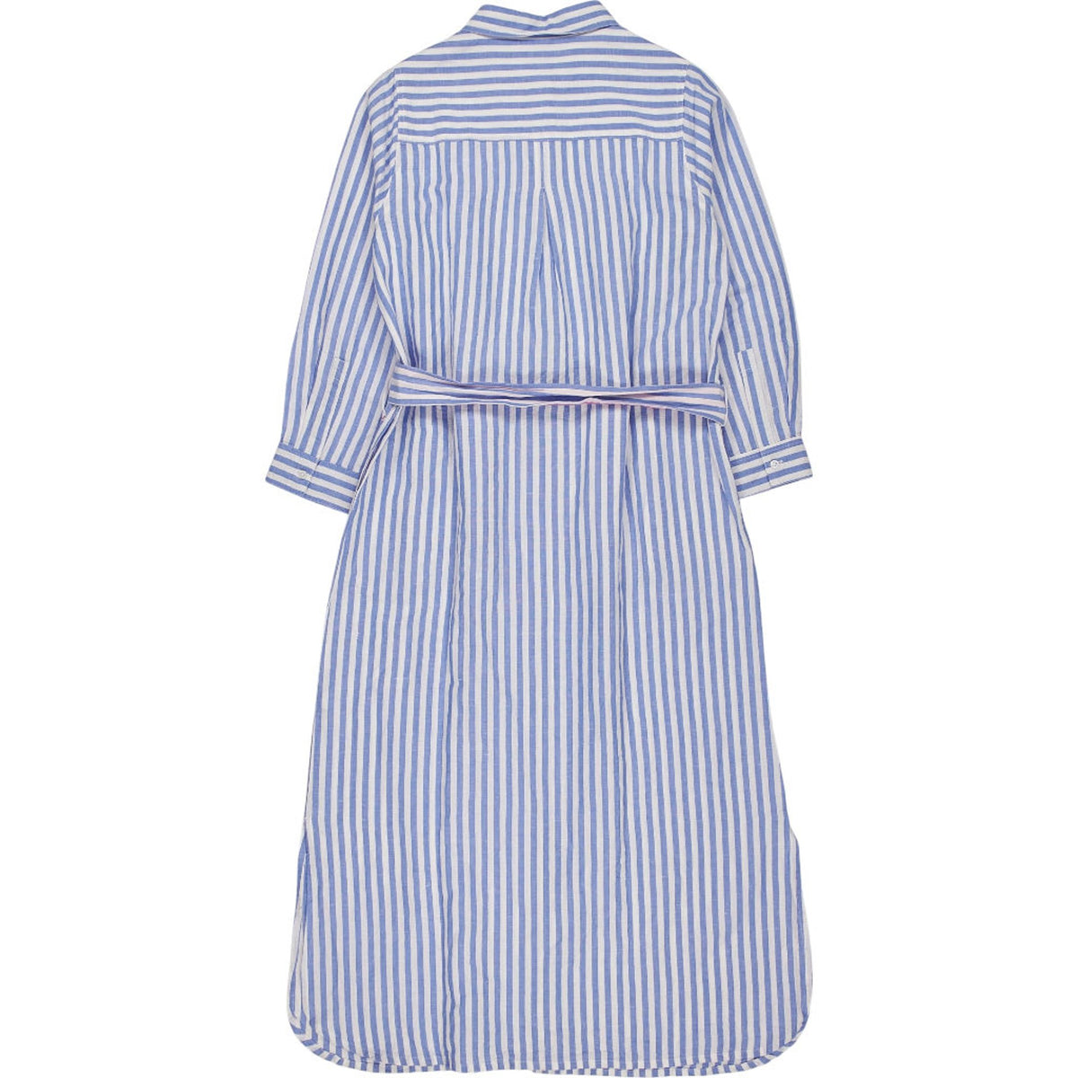 NRBY Blue Striped Linen Blend Shirt Dress