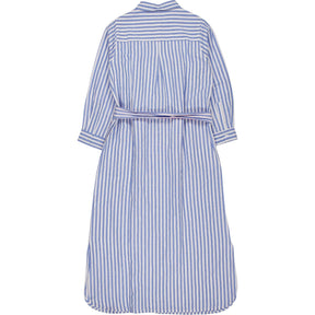 NRBY Blue Striped Linen Blend Shirt Dress