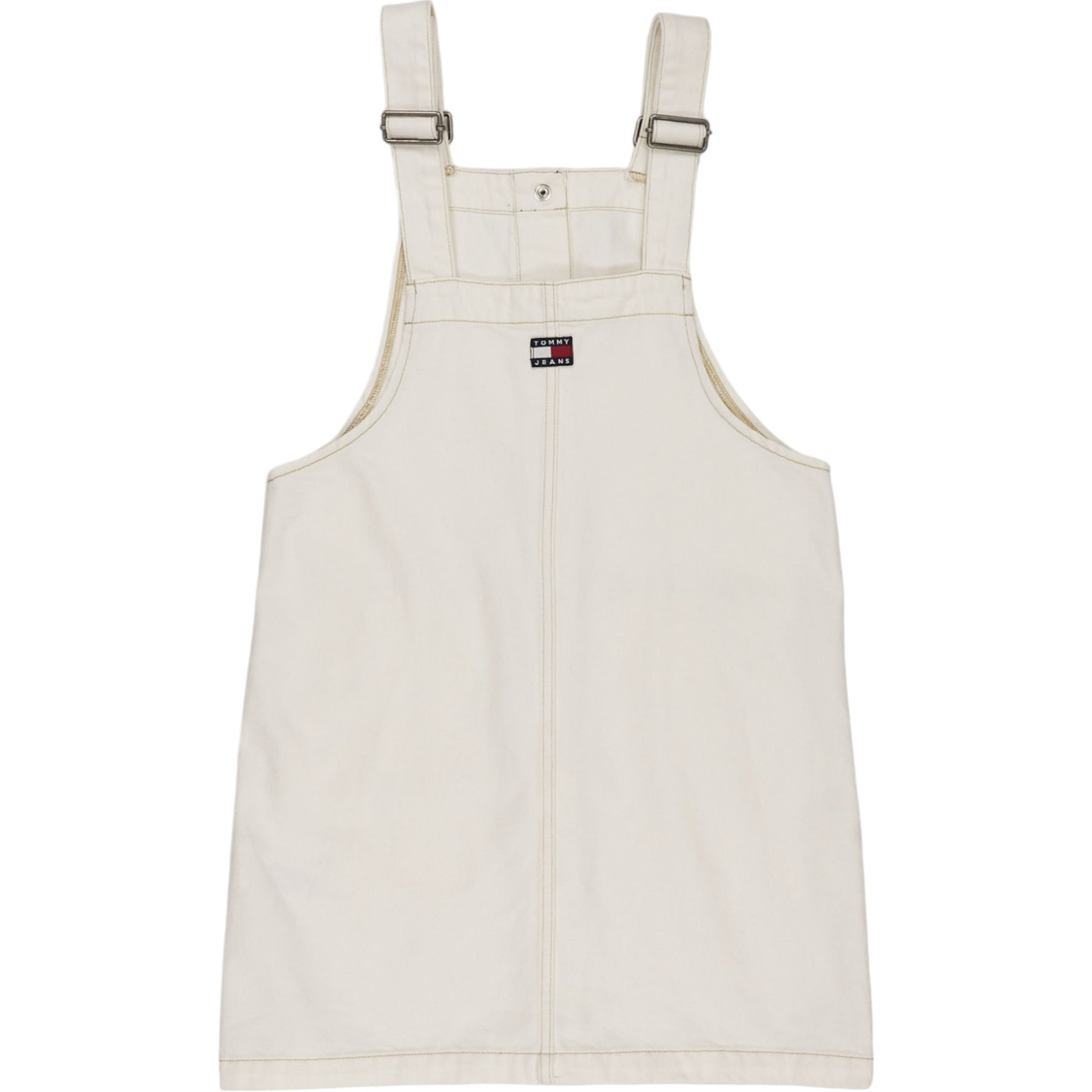 Tommy Jeans White Dungaree Dress