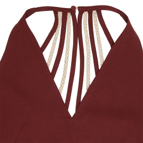 Reiss Burgundy Kadie Beaded Strappy Jumpsuit