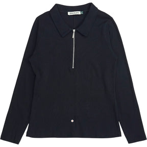 Baukjen Black Long Sleeve Zip Ribbed Top