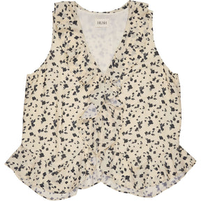 Hush Neutral Floral Chiffon Ruffle Blouse
