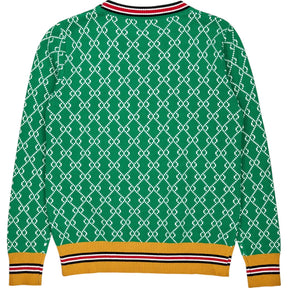 The House of Retro Green Patterned Jumper