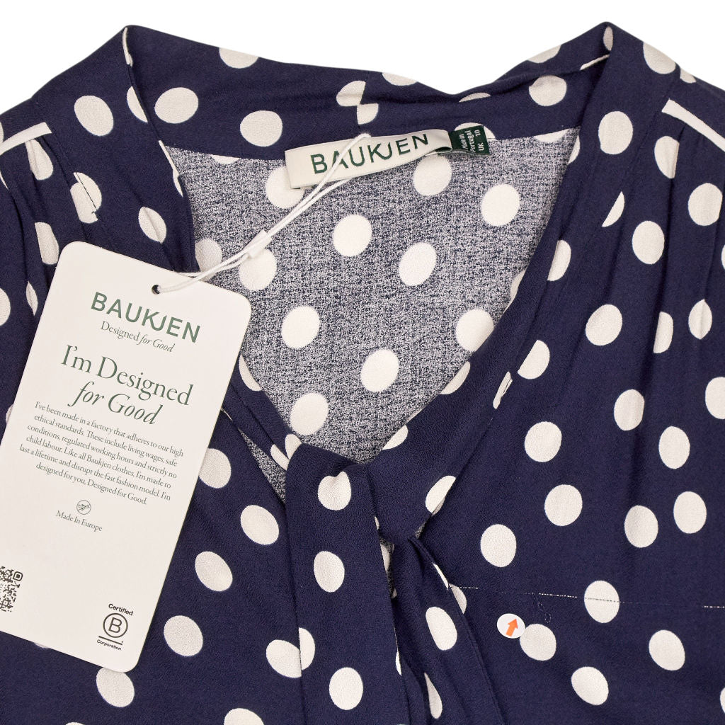 Baukjen Navy Polka Dot Amalie Blouse