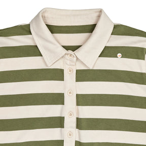 Baukjen Green Stripe Long Sleeve Polo Shirt