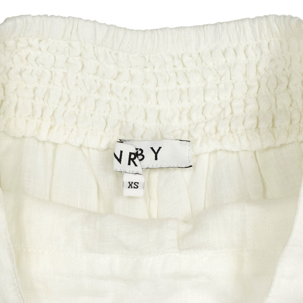 NRBY White Linen Balloon Trousers