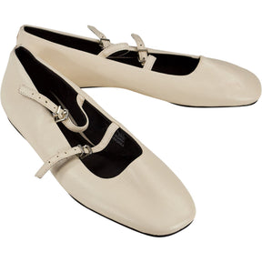 Pull & Bear Cream Double Strap Flats