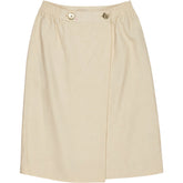 Guy Laroche Cream Silk Blend Midi Skirt