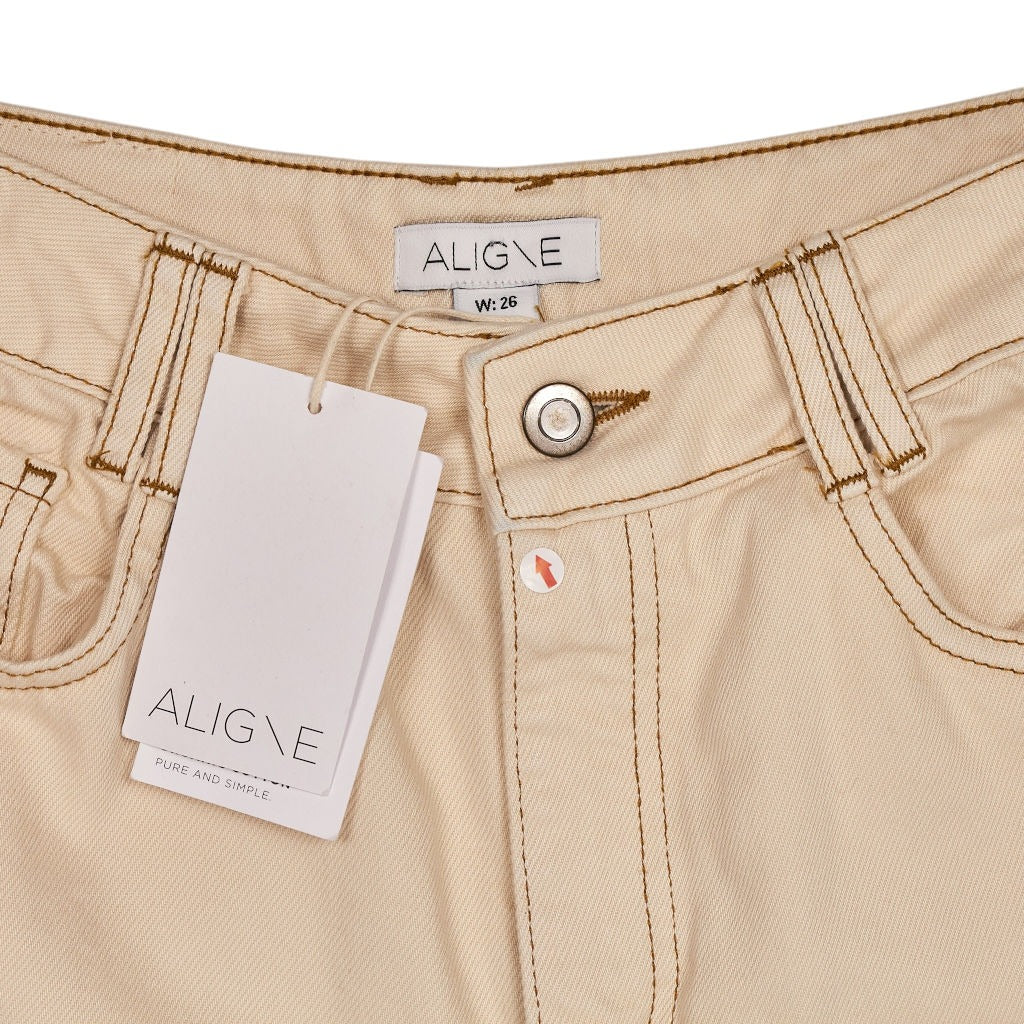 Aligne Cream Wide Leg Jeans