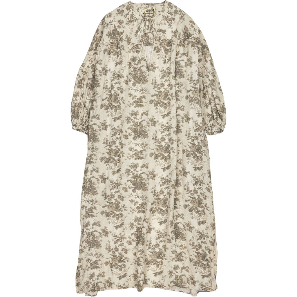 By Walid Floral Linen Midi Dress