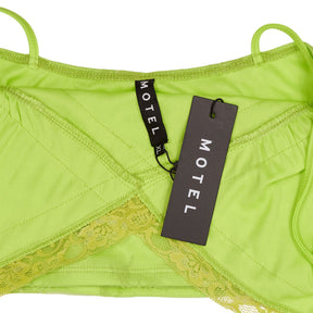Motel Green Lace Trim Camisole Top