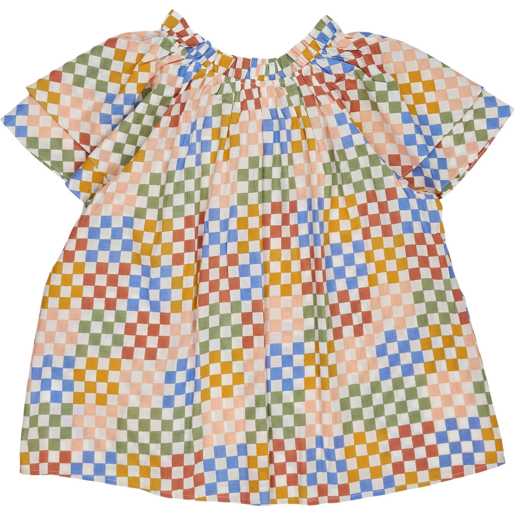 Bonte Multi Checkered Mina Top