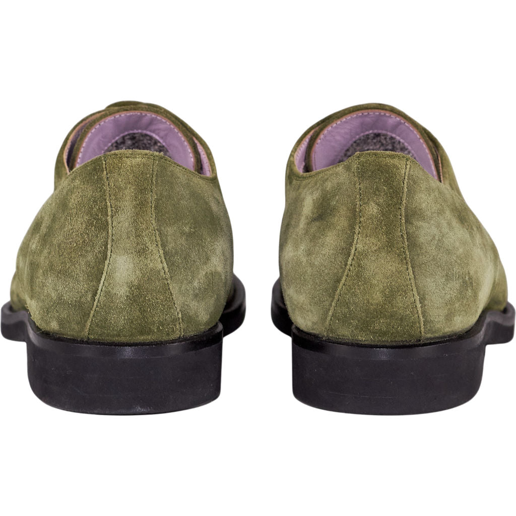 Manolo Blahnik Green Suede Derby Shoes