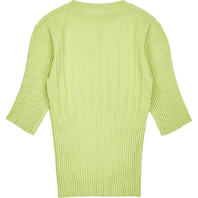 Frame Bright Lime Ribbed Sweater