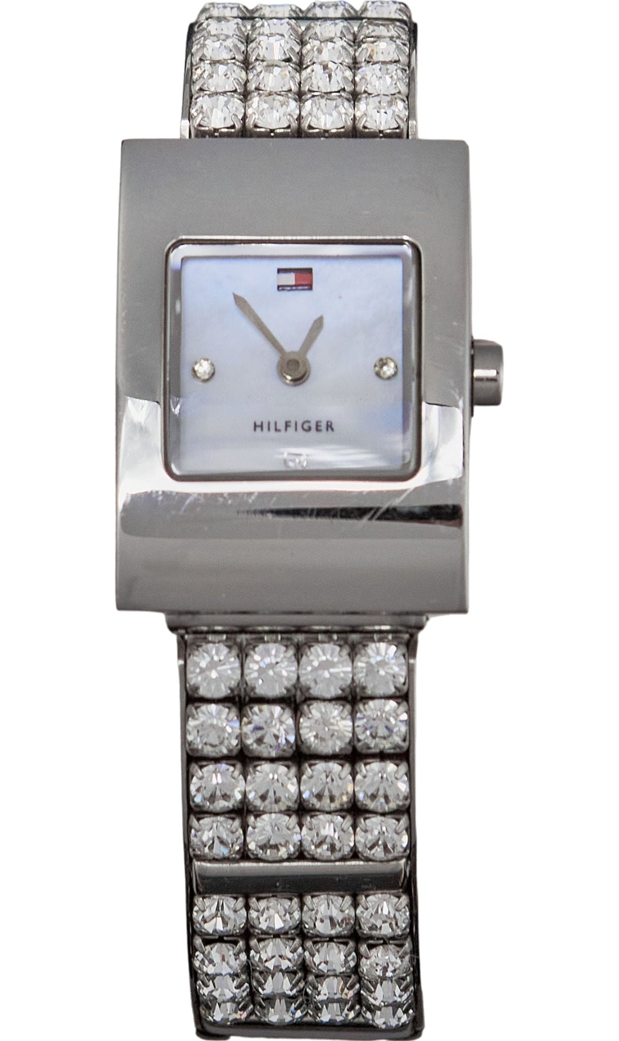 Tommy Hilfiger Silver Watch with Rhinestone Band