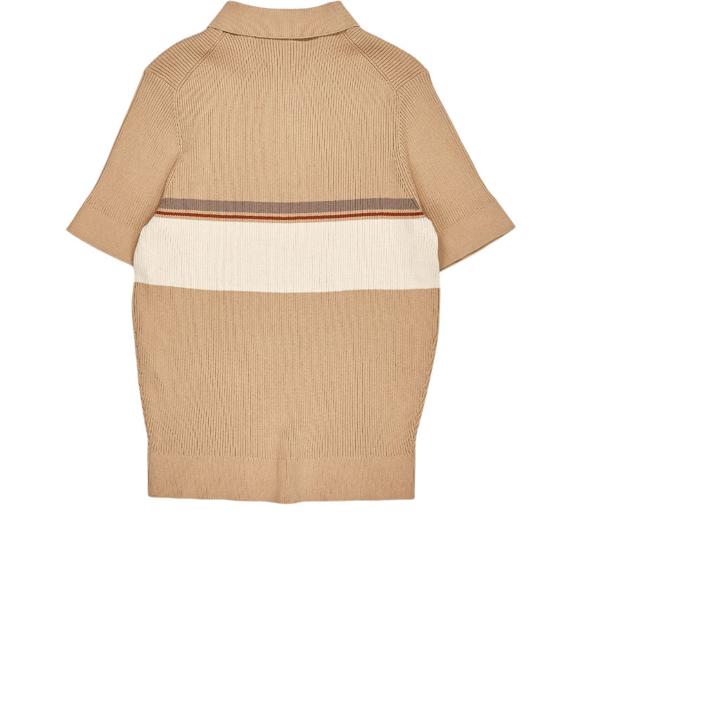 Lyle & Scott Beige Knit Polo Shirt