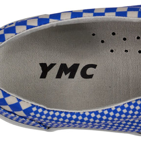 YMC Blue Check Slip-On Trainers